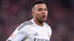 Kylian Mbappe of Real Madrid looks on during the LaLiga EA Sports match.