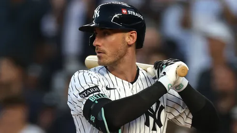 Cody Bellinger #35 of the New York Yankees stands at bat.