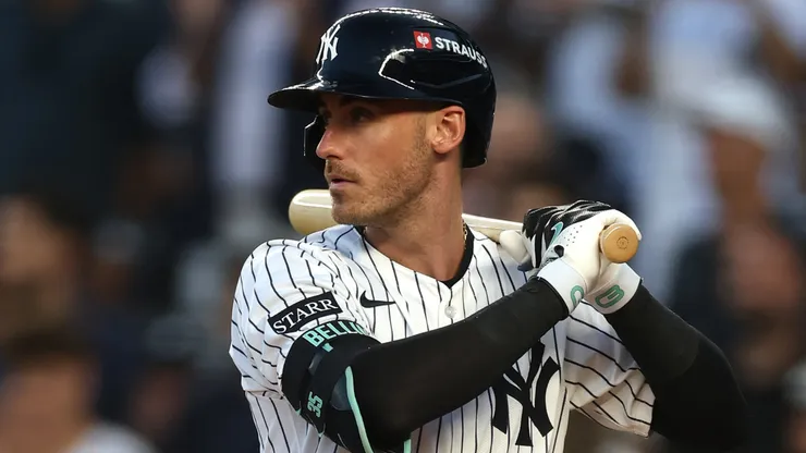 Cody Bellinger #35 of the New York Yankees stands at bat.