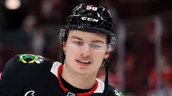 Connor Bedard of the Chicago Blackhawks at the United Center.