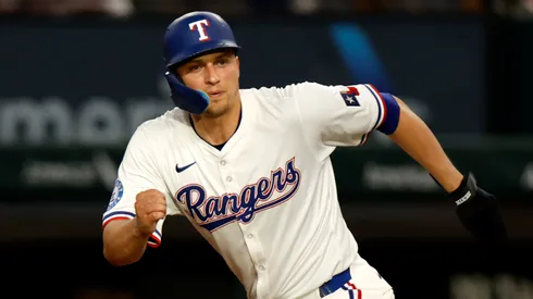 Corey Seager #5 of the Texas Rangers.