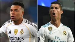 Kylian Mbappe and Cristiano Ronaldo during a Real Madrid match.