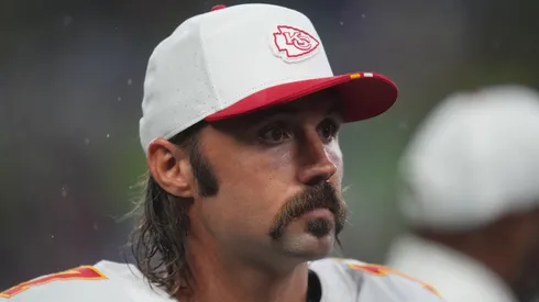 Gardner Minshew looking during a Chiefs game.