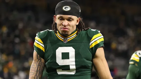 Christian Watson #9 of the Green Bay Packers.