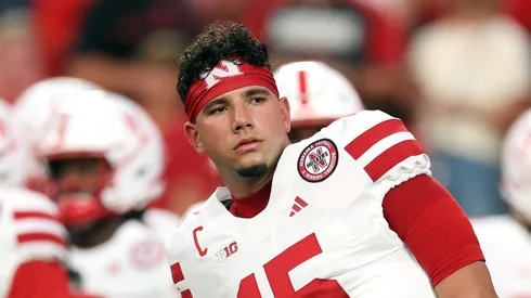 Dylan Raiola at Arrowhead Stadium in Kansas City, Missouri.
