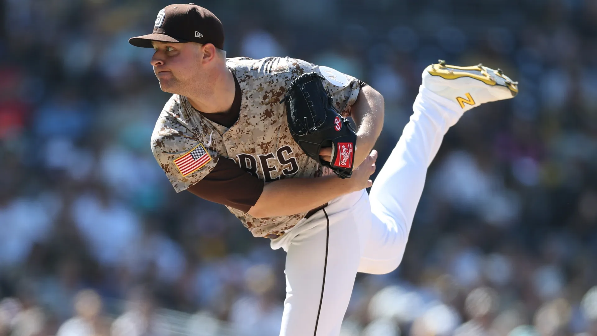Michael King #34 of the Padres pitches during the game. Sean M. Haffey/Getty Images