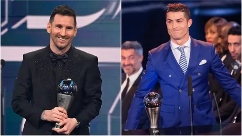 Lionel Messi and Cristiano Ronaldo, each pictured during their FIFA The Best triumphs.