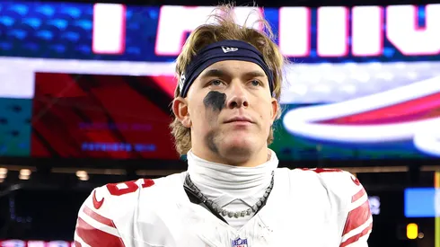 Jaxson Dart at Gillette Stadium in Foxborough, Massachusetts.