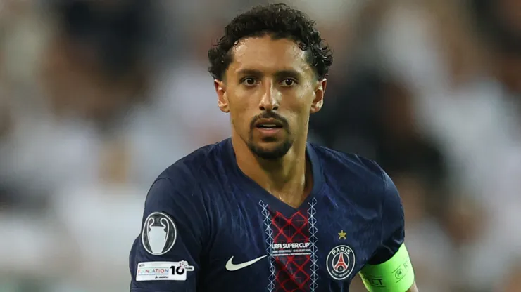 Marquinhos of Paris Saint-Germain in action during the UEFA Super Cup 2025 match.