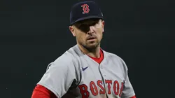Alex Bregman #2 of the Boston Red Sox fields against the Orioles.