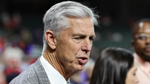 Dave Dombrowski looks on before Game Two of the 2022 World Series.