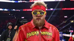 Jake Paul reacts before the heavyweight bout.