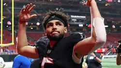 Drake London #5 of the Atlanta Falcons.