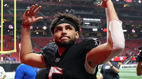 Drake London #5 of the Atlanta Falcons.