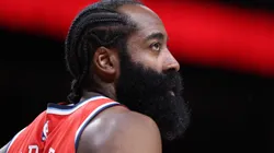 James Harden #1 of the LA Clippers looks on.