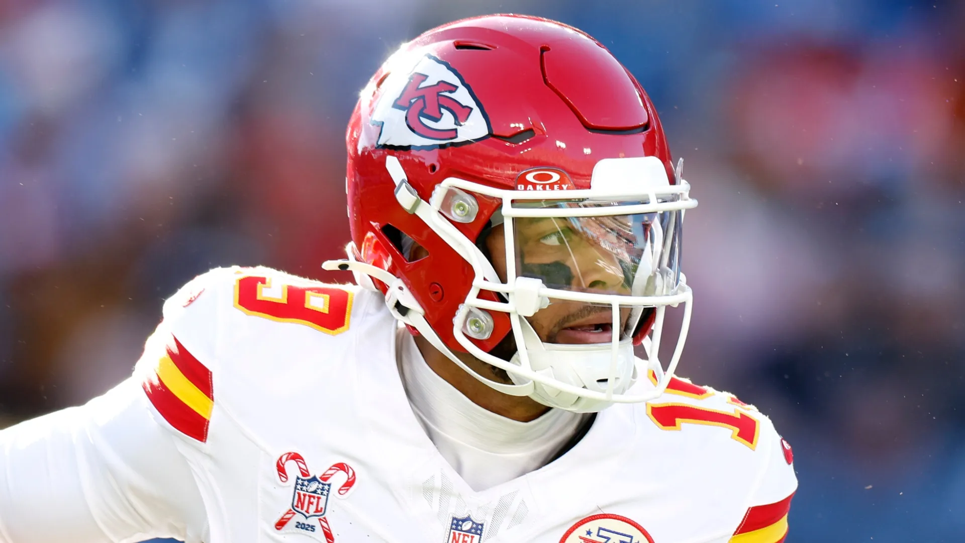 Chris Oladokun in action for the Chiefs against the Titans.