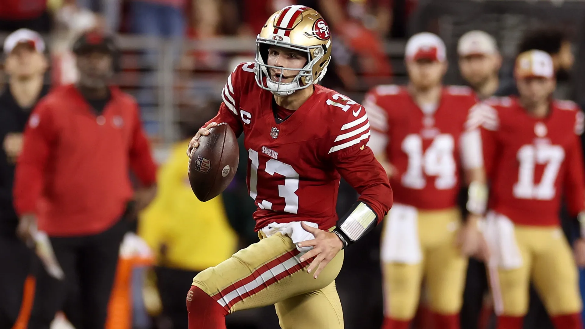 Brock Purdy #13 of the San Francisco 49ers in 2024 (Source: Ezra Shaw/Getty Images)