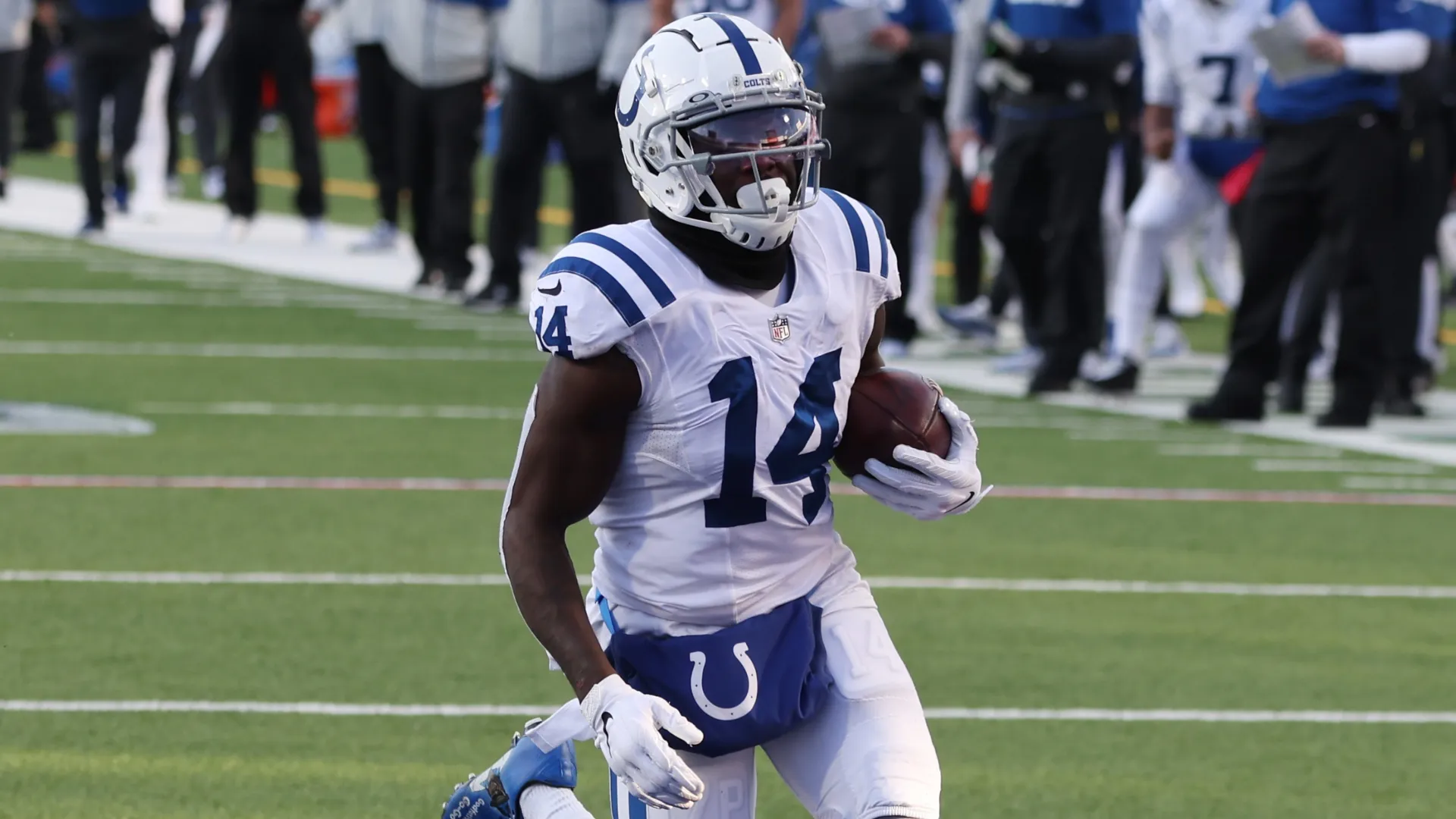 Zach Pascal #14 of the Indianapolis Colts in 2021 (Source: Timothy T Ludwig/Getty Images)
