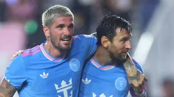 Rodrigo De Paul #7 and Lionel Messi #10 of Inter Miami.