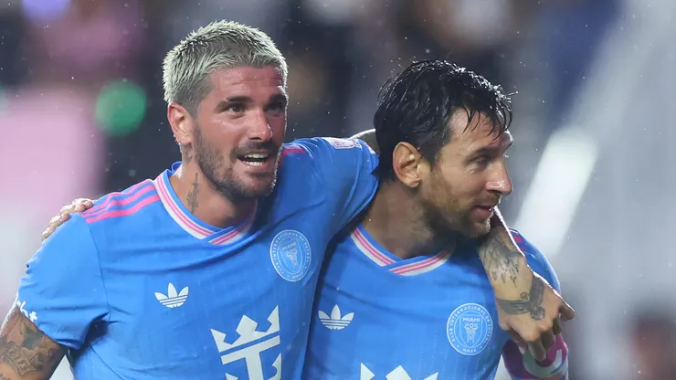 Rodrigo De Paul #7 and Lionel Messi #10 of Inter Miami.