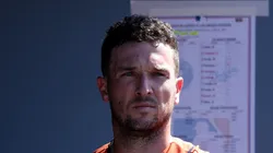Alex Bregman at Dodger Stadium in Los Angeles, California.