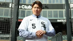 Munetaka Murakami #5 of the Chicago White Sox takes the field.