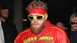 Jake Paul prepares before walking to the ring.