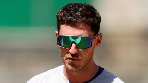 Cody Bellinger at RingCentral Coliseum in Oakland, California.