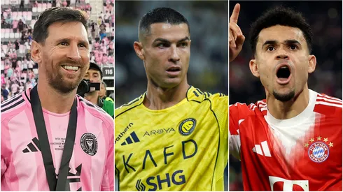 Lionel Messi of Inter Miami, Cristiano Ronaldo of Al Nassr and Luis Diaz of Bayern Munich.