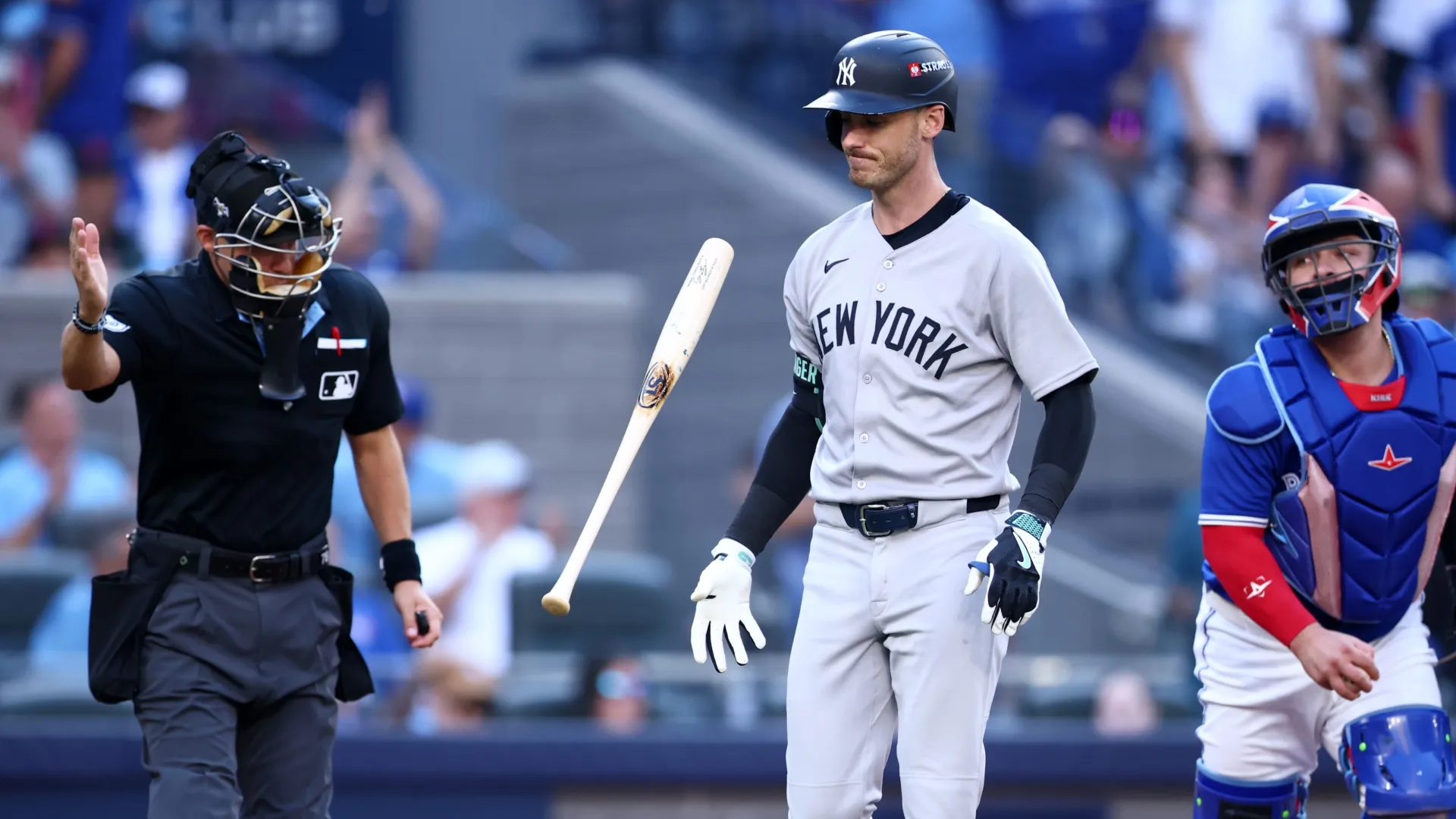 Cody Bellinger #35 of the Yankees reacts after striking out. Vaughn Ridley/Getty Images