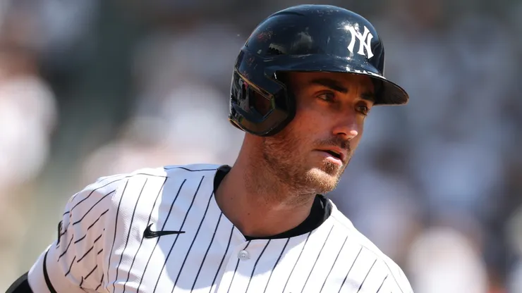 Cody Bellinger #35 of the Yankees rounds the bases.