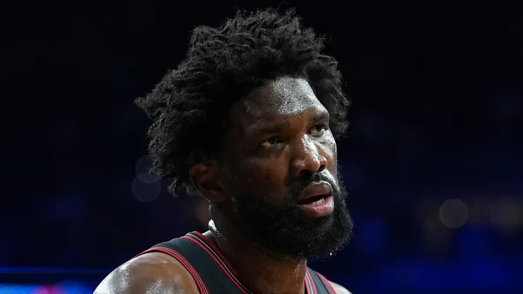 Joel Embiid during an NBA game with the 76ers.