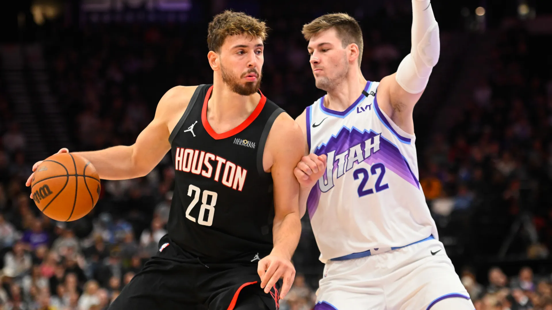 Alperen Sengun in action against the Utah Jazz. (Getty Images)