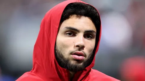 Drake London during the third quarter vs the Dolphins on October 26, 2025 in Atlanta.