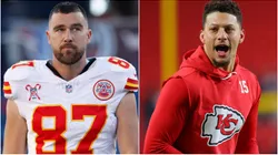 Travis Kelce left Patrick Mahomes right.
