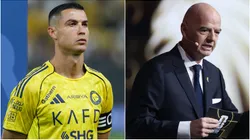 Cristiano Ronaldo of Al Nassr and FIFA president Gianni Infantino.