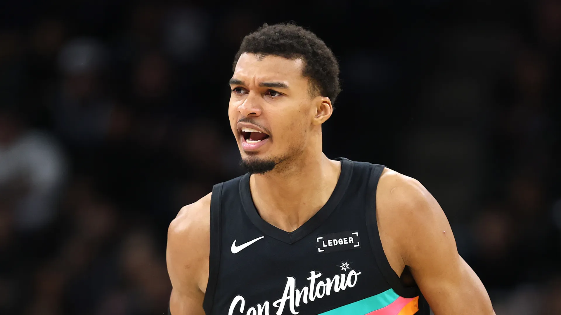 Victor Wembanyama #1 of the San Antonio Spurs.