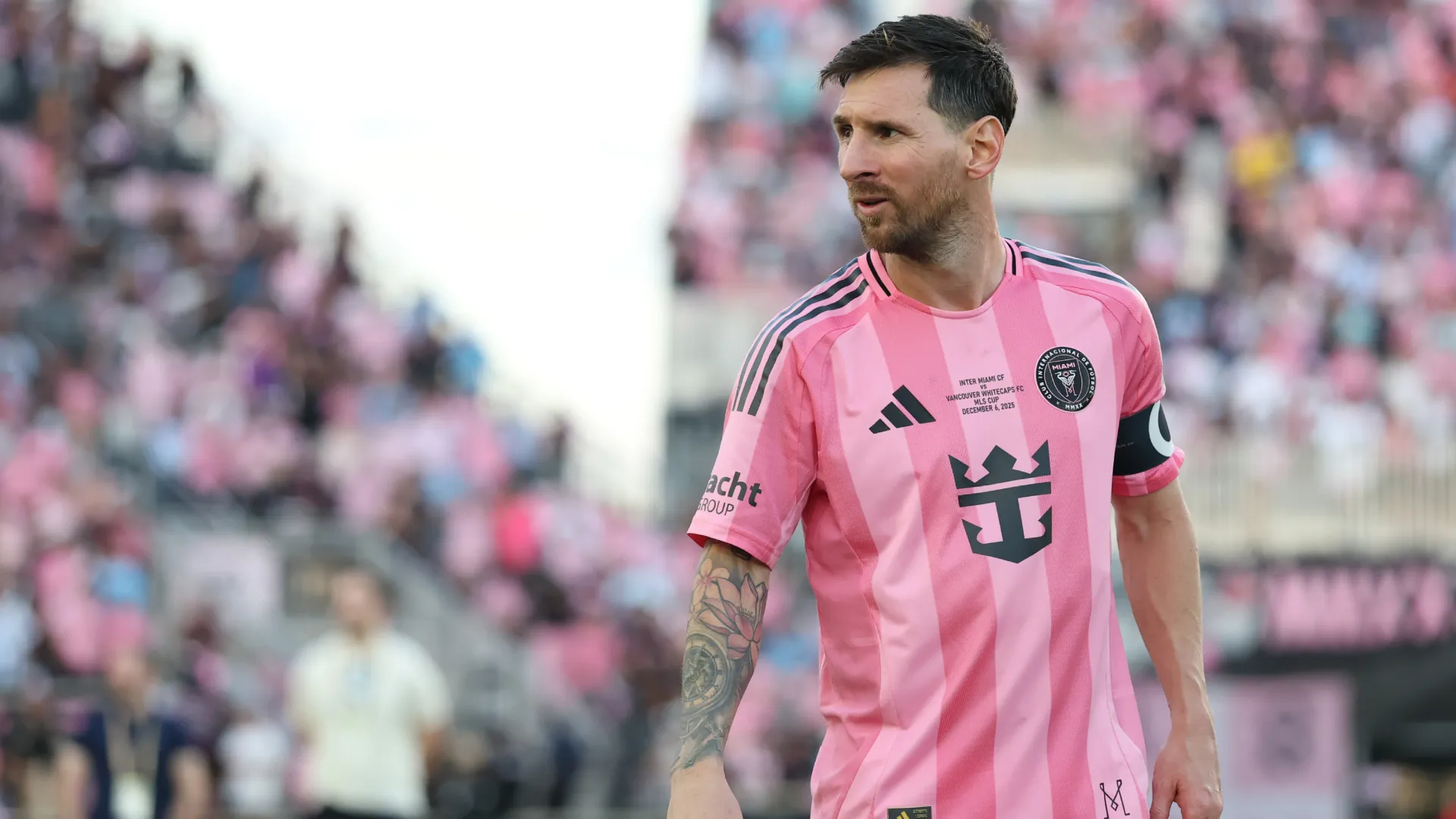Lionel Messi during the MLS Cup final against Whitecaps. (Getty Images)