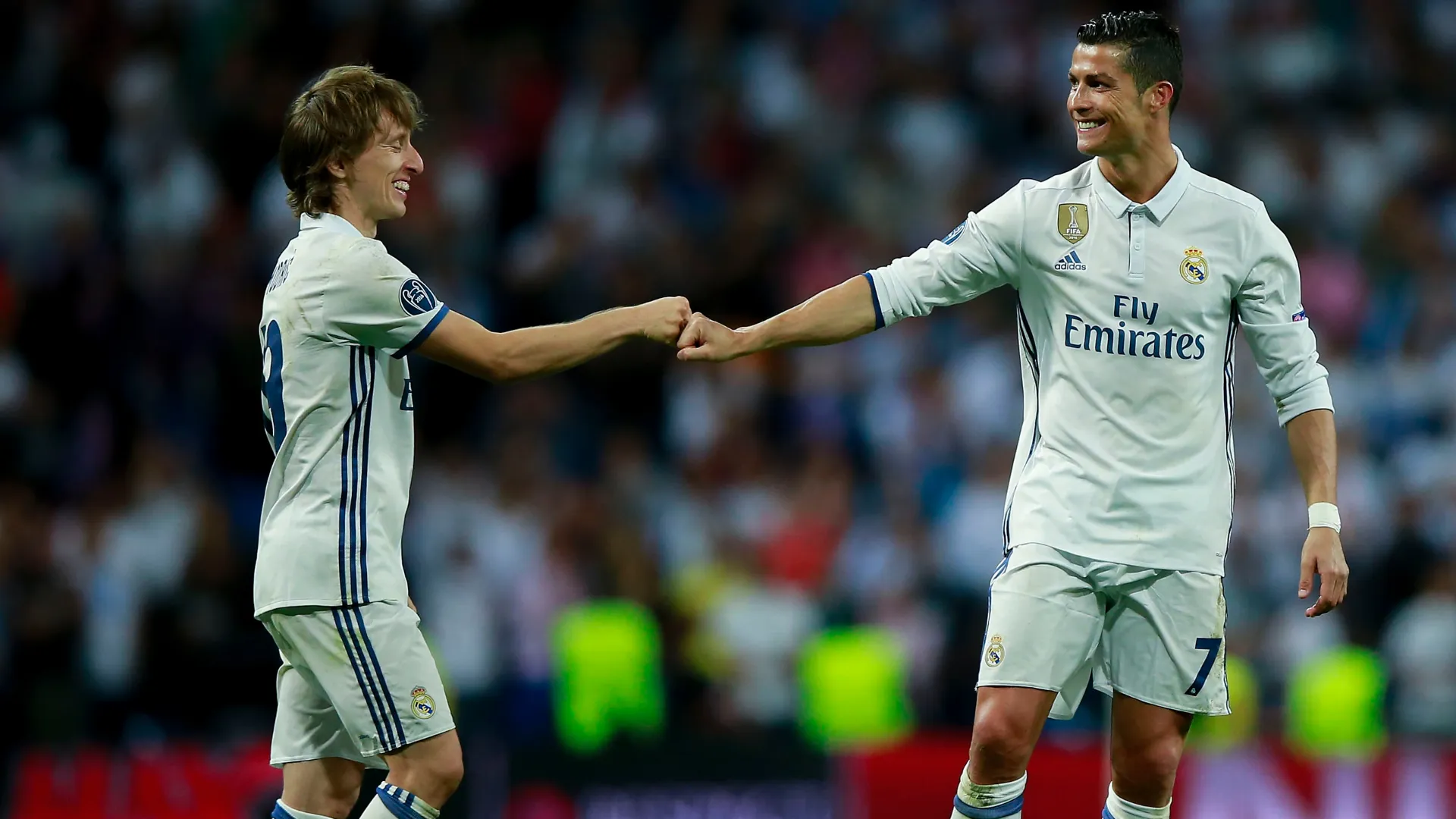 Luka Modric and Cristiano Ronaldo during their time at Real Madrid. (Getty Images)