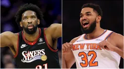 Joel Embiid of the Philadelphia 76ers and Karl-Anthony Towns of the New York Knicks.