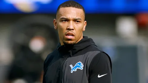 Amon-Ra St. Brown #14 of the Detroit Lions.