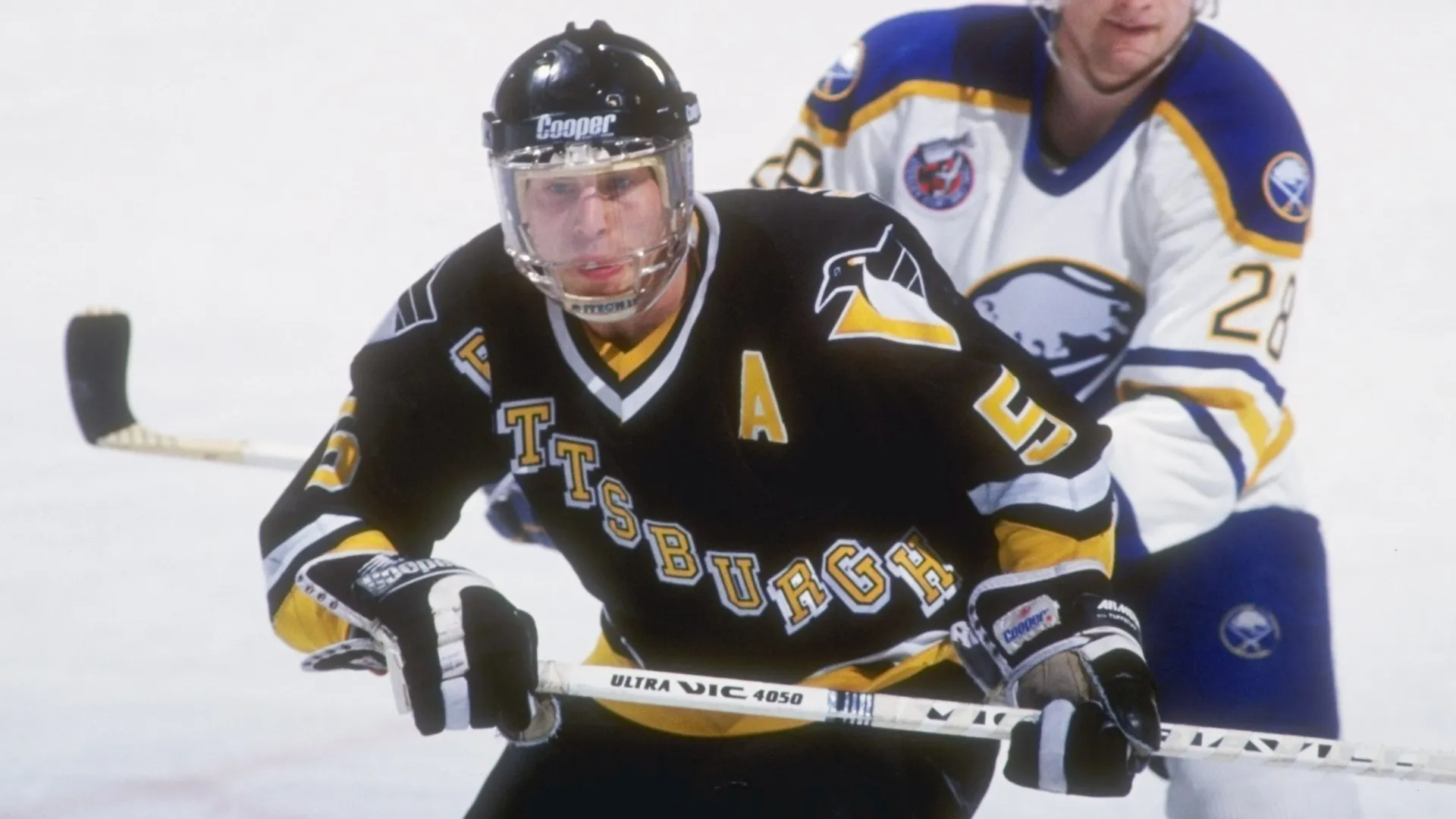 Ulf Samuelsson of the Pittsburgh Penguins in 1992 (Source: Rick Stewart /Allsport)