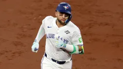 Bo Bichette #11 of the Toronto Blue Jays rounds the bases.