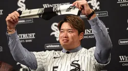 Munetaka Murakami #5 of the Chicago White Sox celebrates.