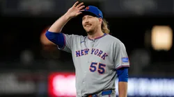 Ryne Stanek #55 of the New York Mets celebrates.