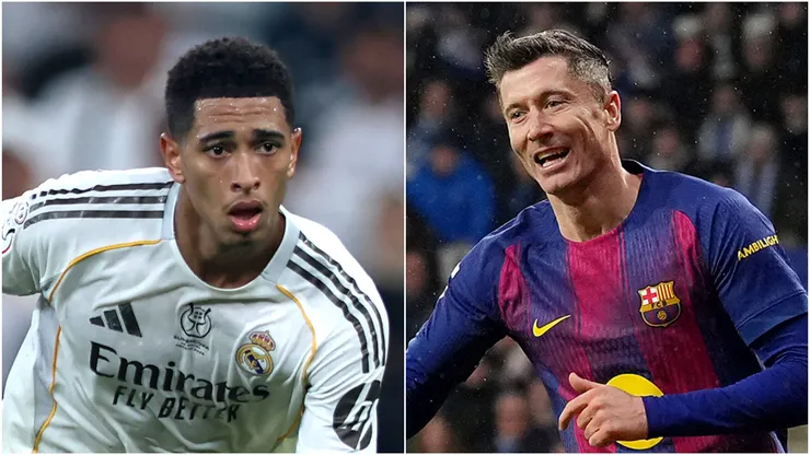 Jude Bellingham of Real Madrid and Robert Lewandowski of Barcelona.