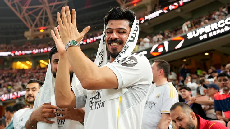 Real Madrid fans during the Spanish Super Cup semi-final in 2026.