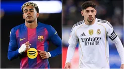 Lamine Yamal of Barcelona and Federico Valverde of Real Madrid.