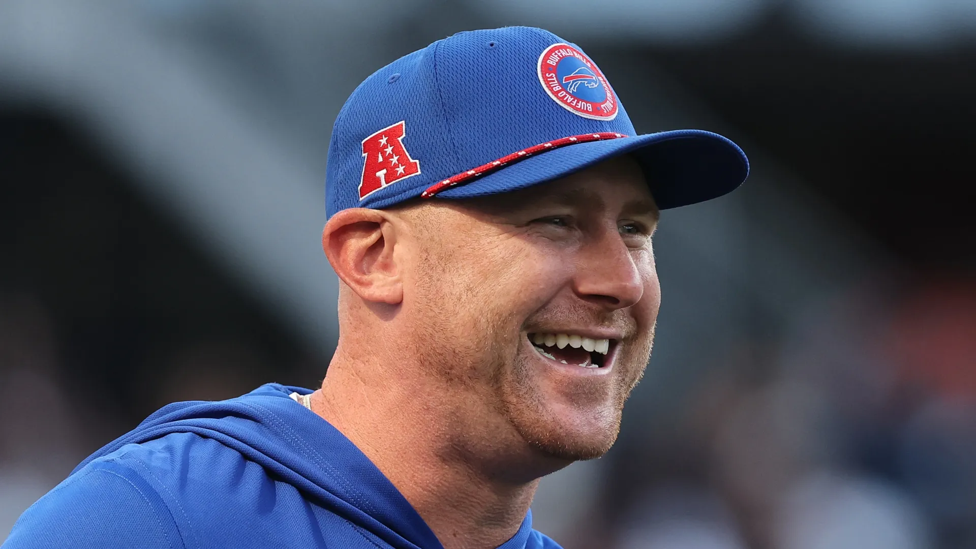 Joe Brady during a Bills practice.