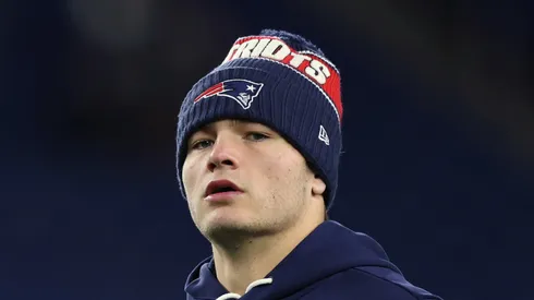 Drake Maye at Gillette Stadium in Foxborough, Massachusetts.